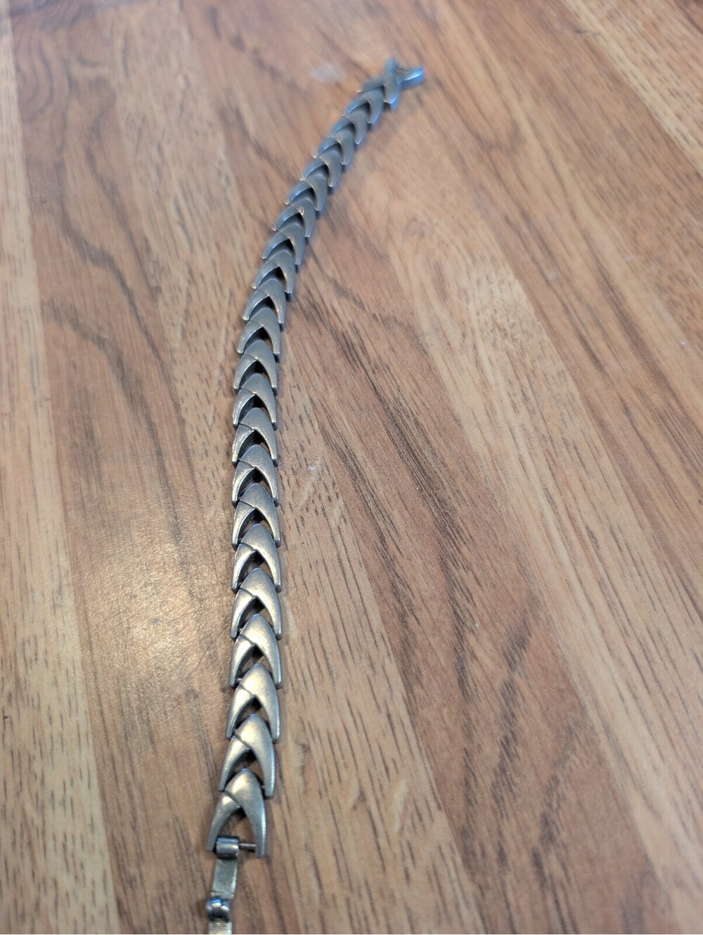 Vintage Sterling Silver Link Bracelet with Floral Design
